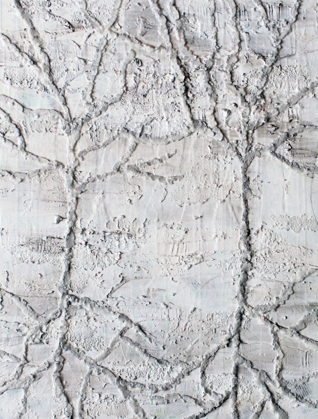 Contemporary Art, Painting, White on White, Texture, Trees