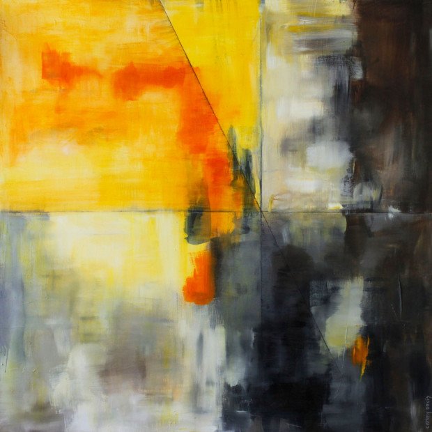 Southern Oregon Art, Mixed Media, Texture, Yellow, Gold, Black, Abstract Expressionism