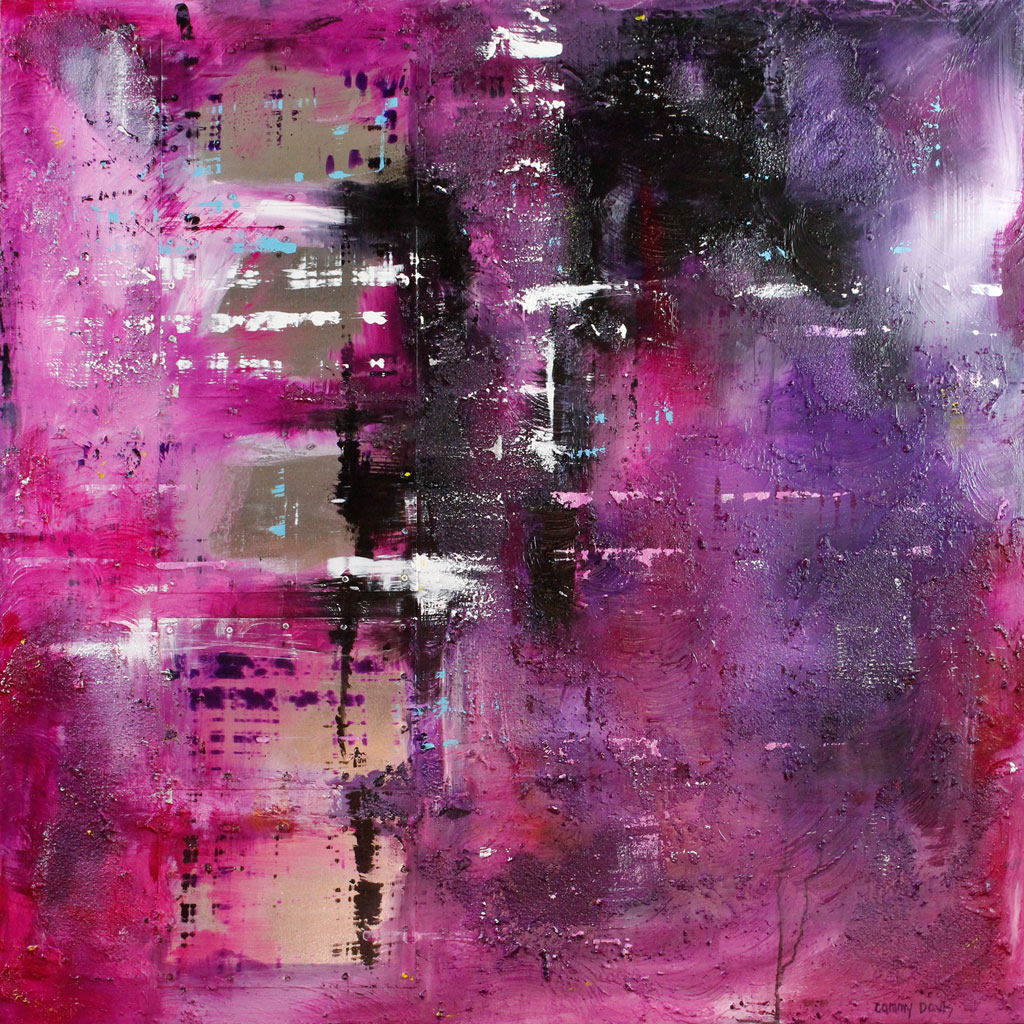 Abstract Expressionism, Pink, Purple, Emotional Art, Textues