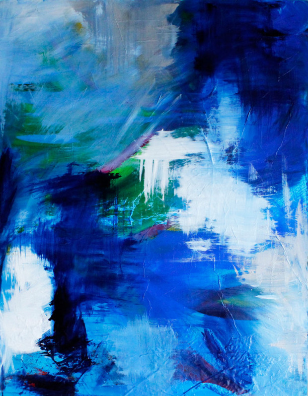 Contemporary Art, Abstract Expressionism, Blue, Mood, Emotion, Large Brushstrokes, Loose