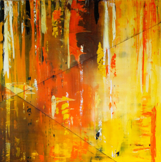 Art to Music, Live Painting, Paul Turnipseed, Orange, Abstract Expressionism
